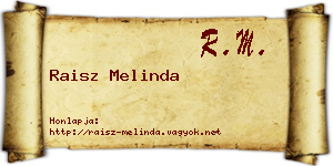 Raisz Melinda névjegykártya